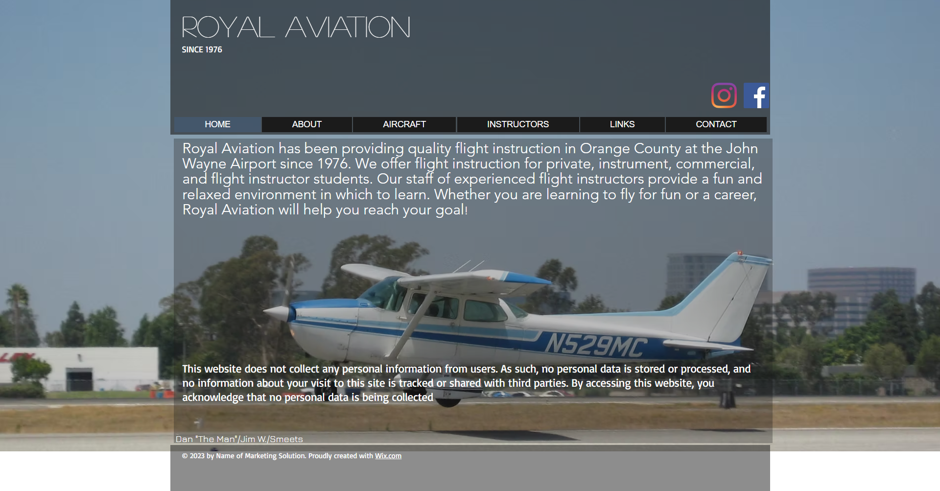 Royal Aviation original website before redesign — dated layout with low conversion focus